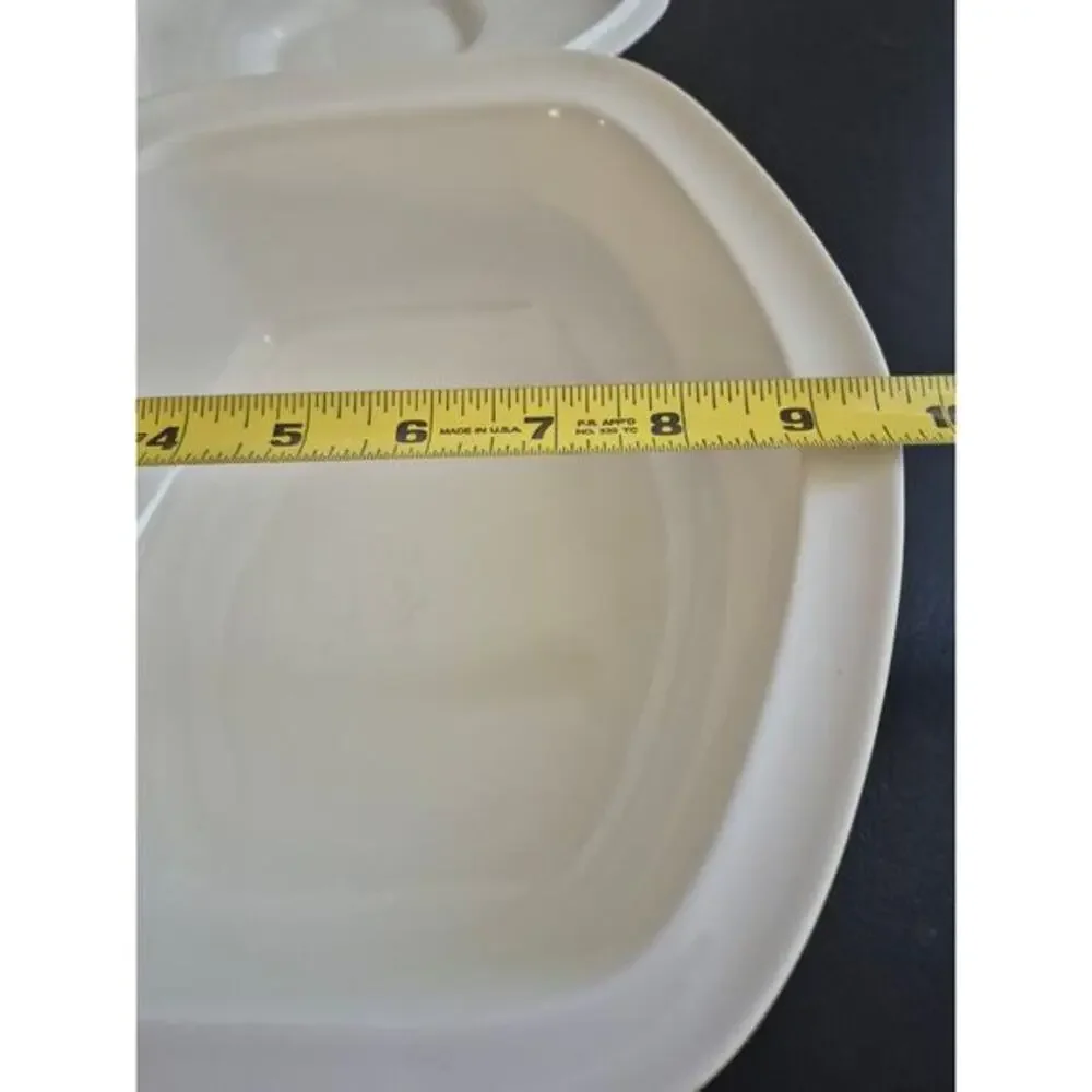 VTG MCM Poole Yellow Herb Garden Sage Casserole‎ Dish 2.5 Quart Rectangular Lid